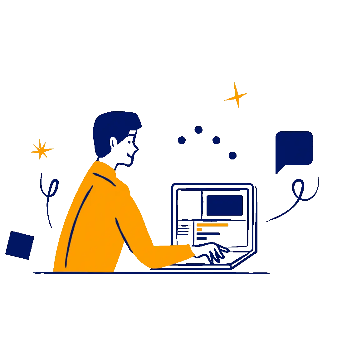 Animazione che illustra lo sviluppo di un sito web performante